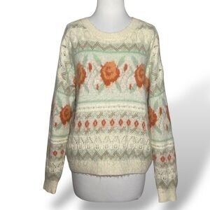 KILKY Paris Women Sweater One Size Mohair Wool Blend Boho Cottagecore Cabincore
